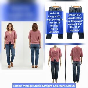 Toteme Vintage Studio Straight-Leg Jeans Size 27
